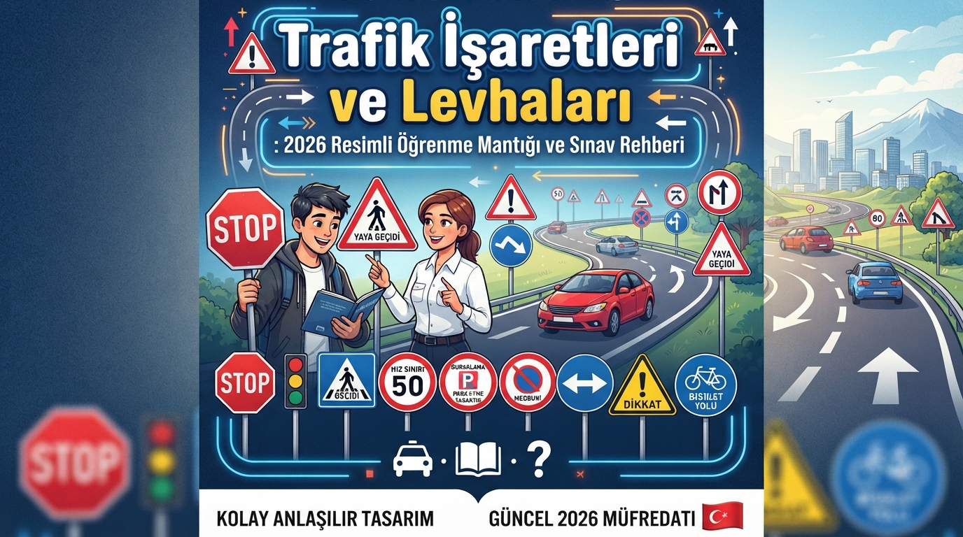 Trafik İşaretleri ve Levhaları: 2026 Resimli Öğrenme Mantığı ve Sınav Rehberi